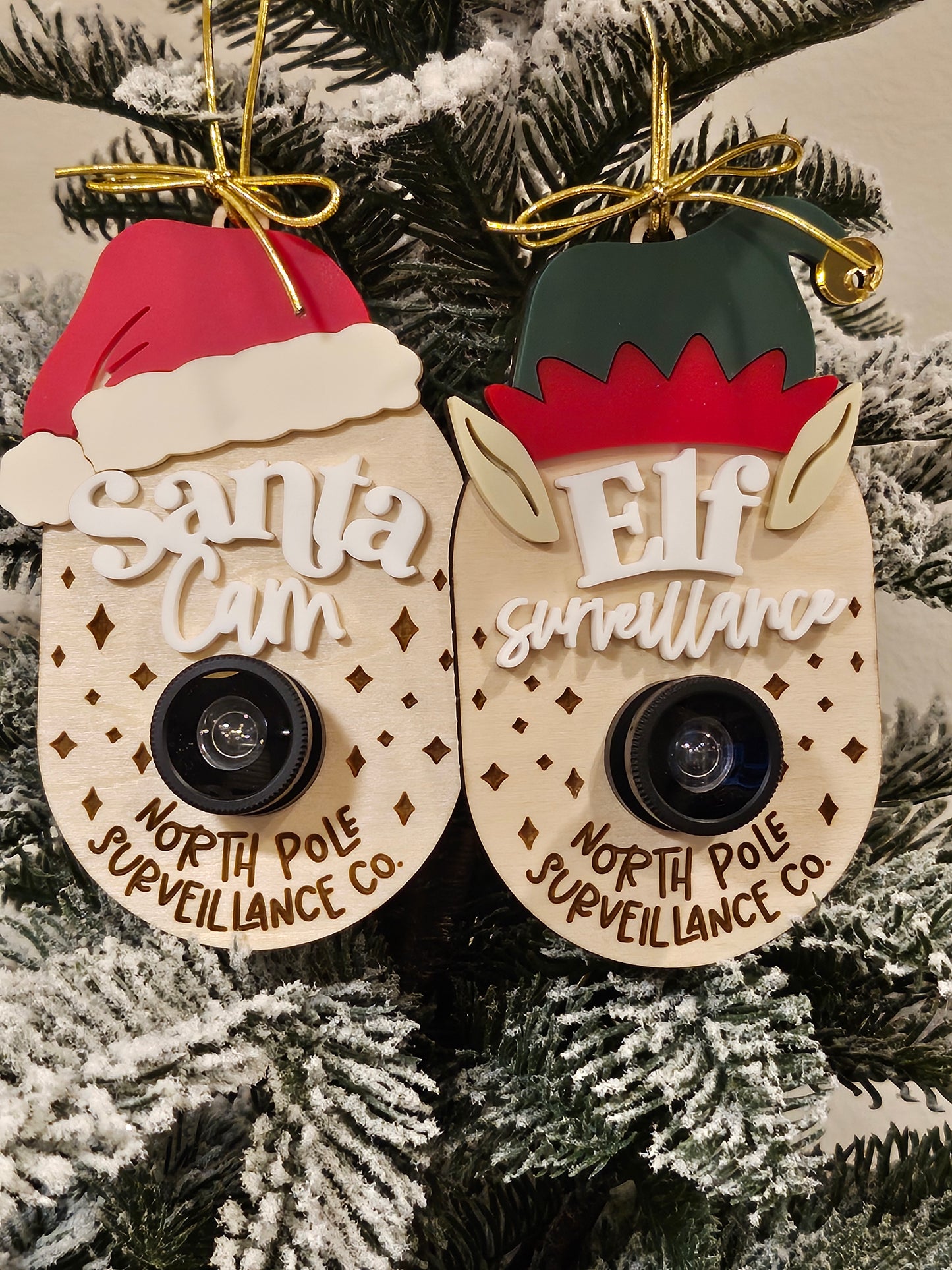 Santa Cam / Elf Surveillance Ornament with Lens