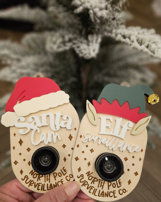 Santa Cam / Elf Surveillance Ornament with Lens