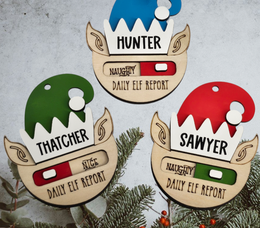 Daily Elf Report Toggle Ornament