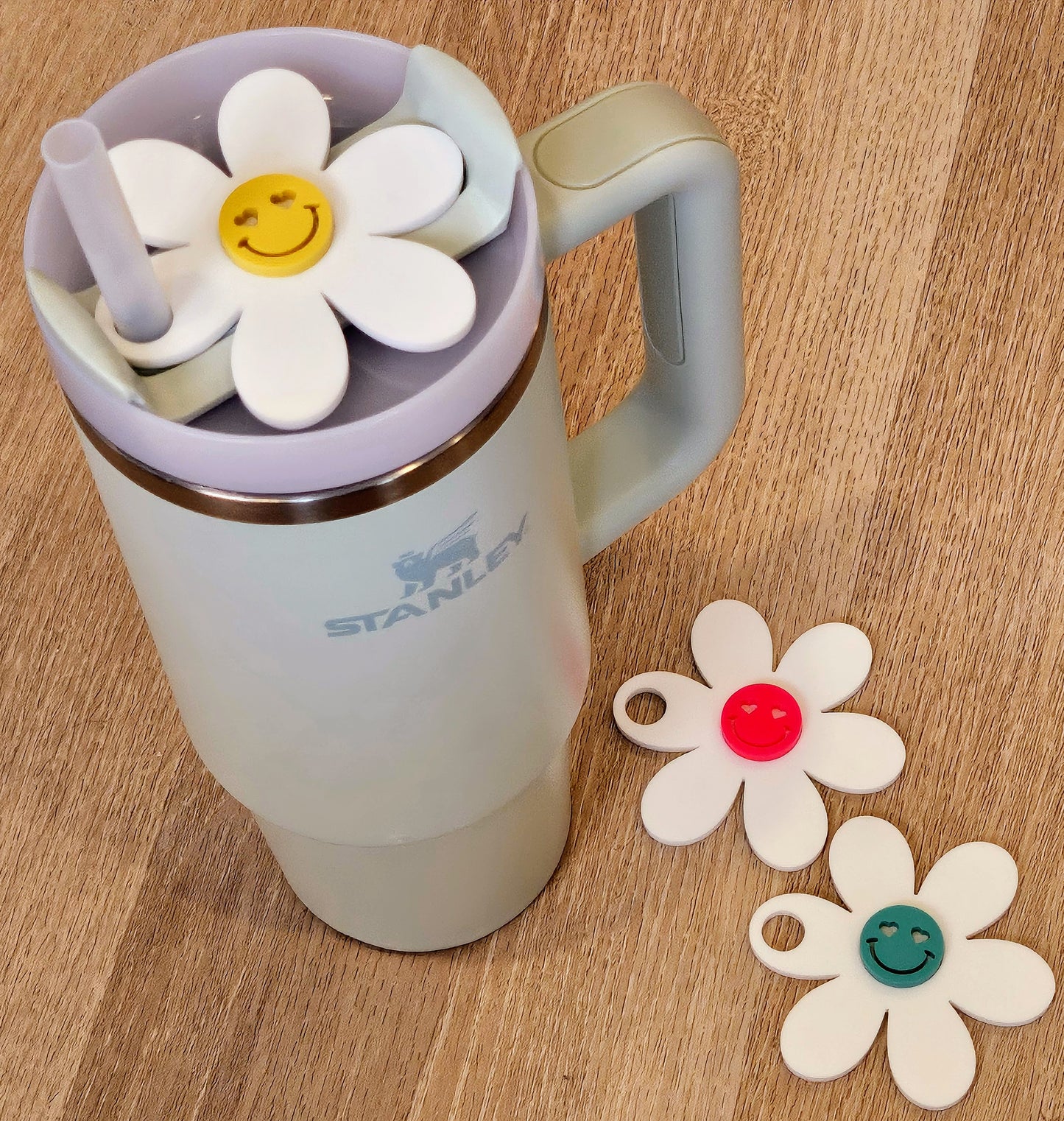 Smiley Face Flower Tumbler Topper for Stanley H2.0