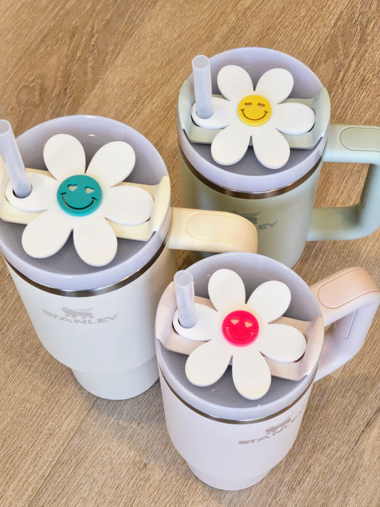 Smiley Face Flower Tumbler Topper for Stanley H2.0