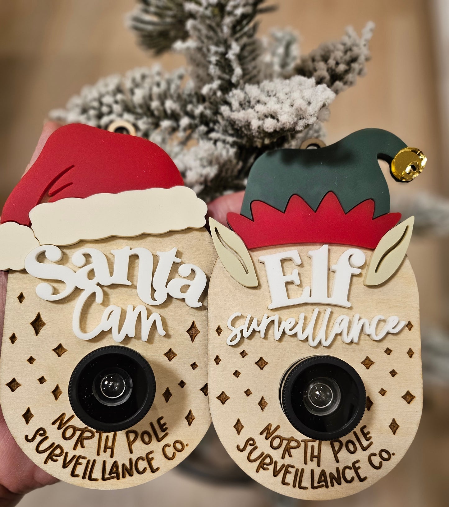 Santa Cam / Elf Surveillance Ornament with Lens