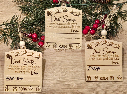 Dear Santa Child's Handwriting Ornament