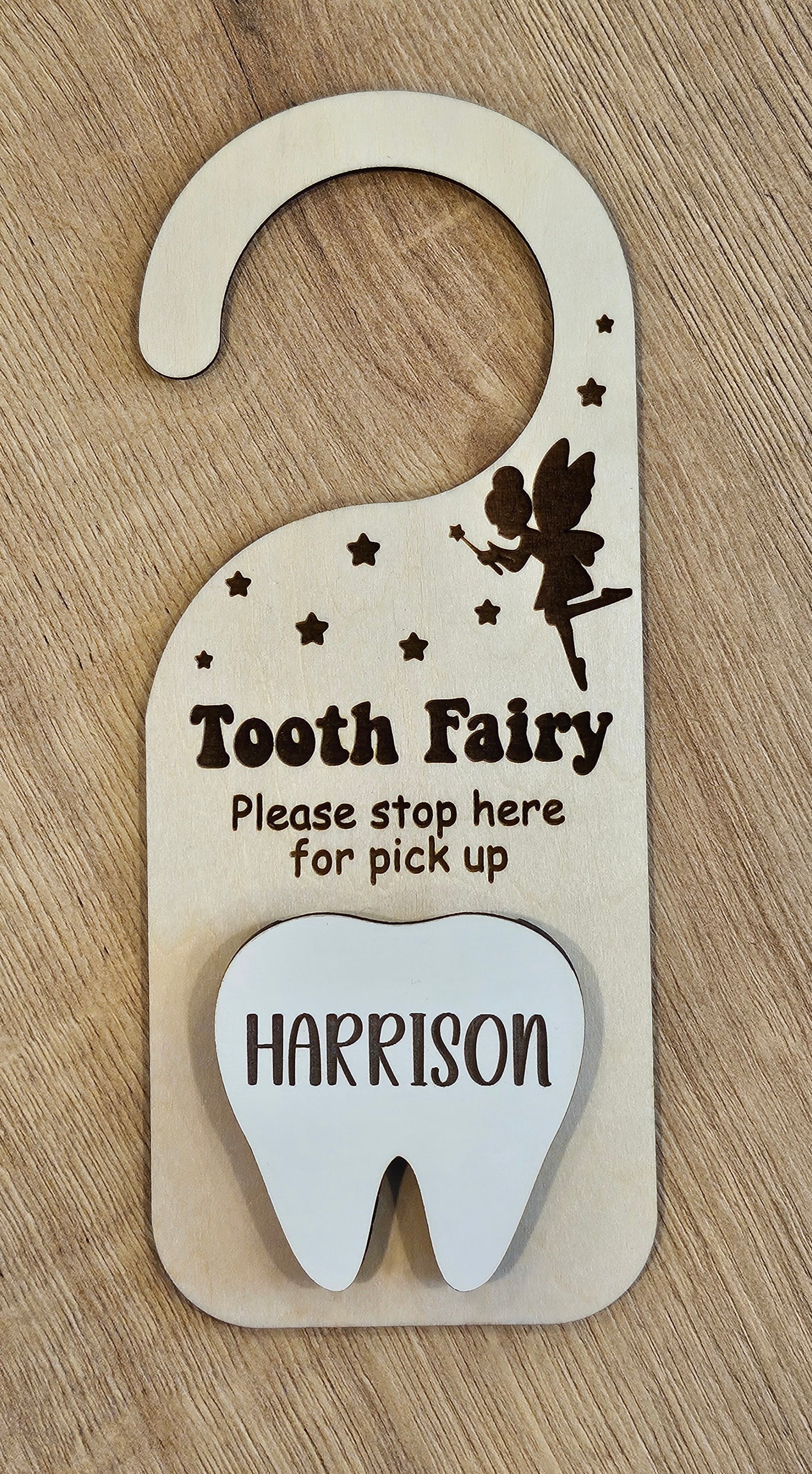 Personalized Tooth Fairy Door Hanger with Money Slot