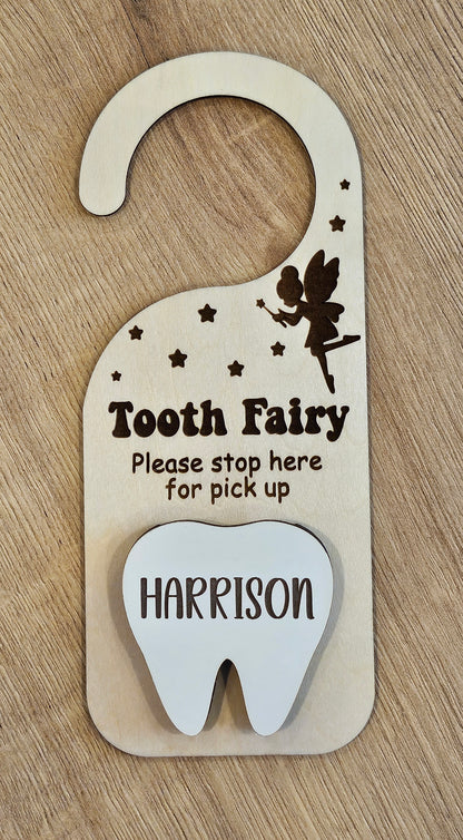 Personalized Tooth Fairy Door Hanger with Money Slot