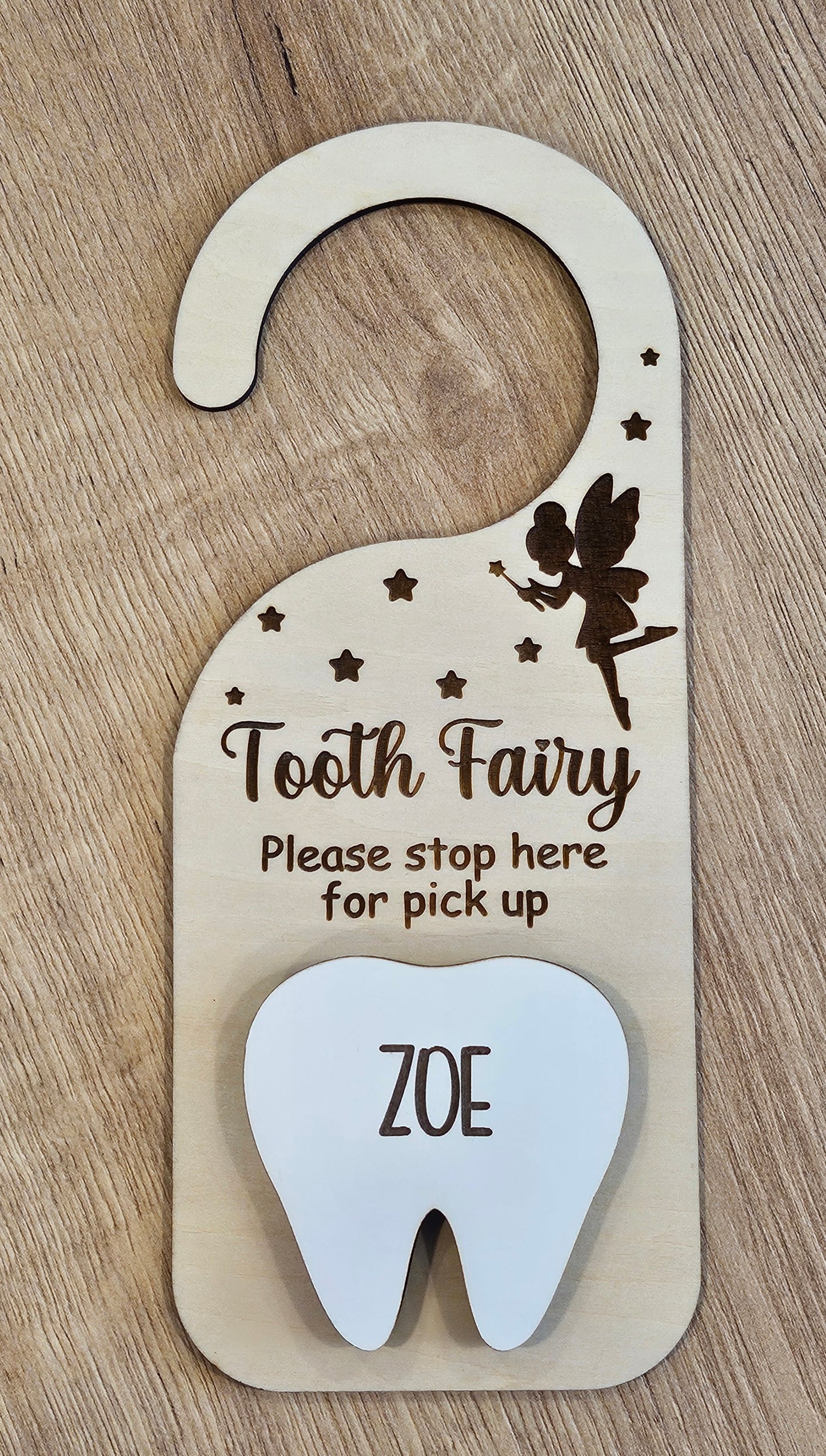 Personalized Tooth Fairy Door Hanger with Money Slot