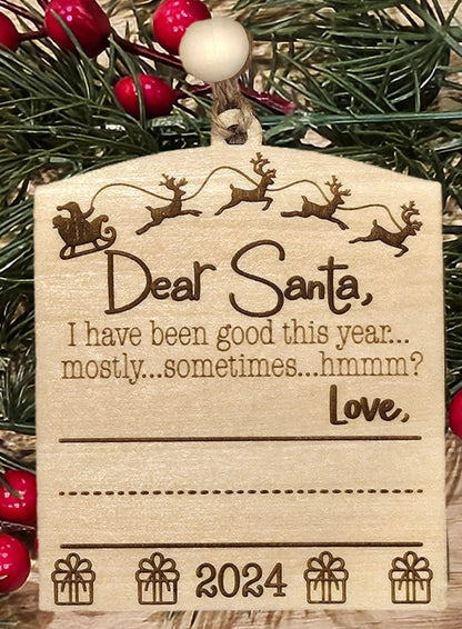 Dear Santa Child's Handwriting Ornament