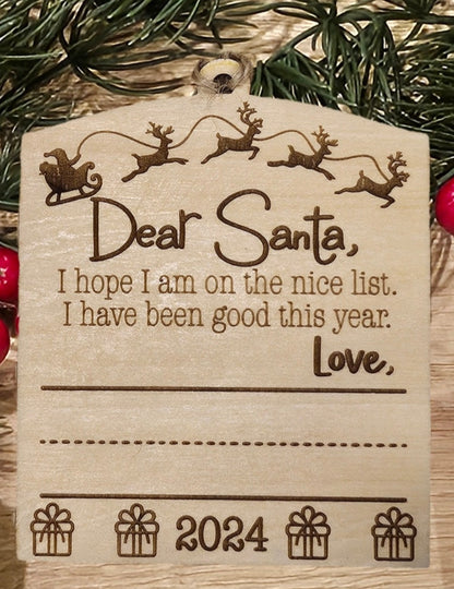 Dear Santa Child's Handwriting Ornament
