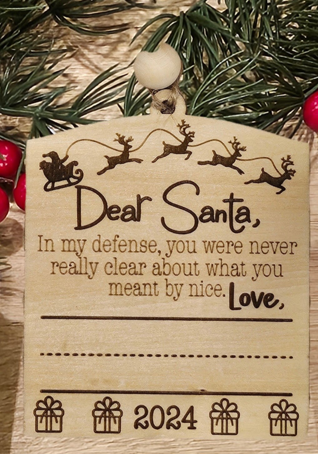 Dear Santa Child's Handwriting Ornament