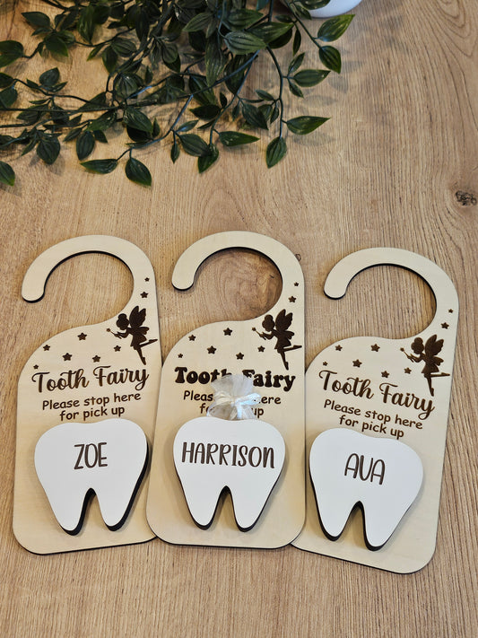 Personalized Tooth Fairy Door Hanger with Money Slot