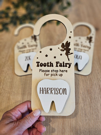 Personalized Tooth Fairy Door Hanger with Money Slot