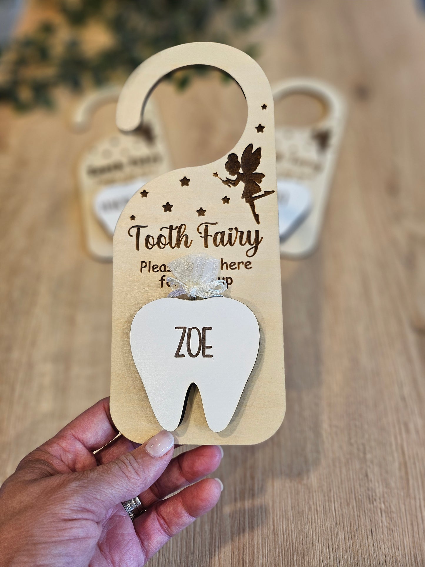Personalized Tooth Fairy Door Hanger with Money Slot
