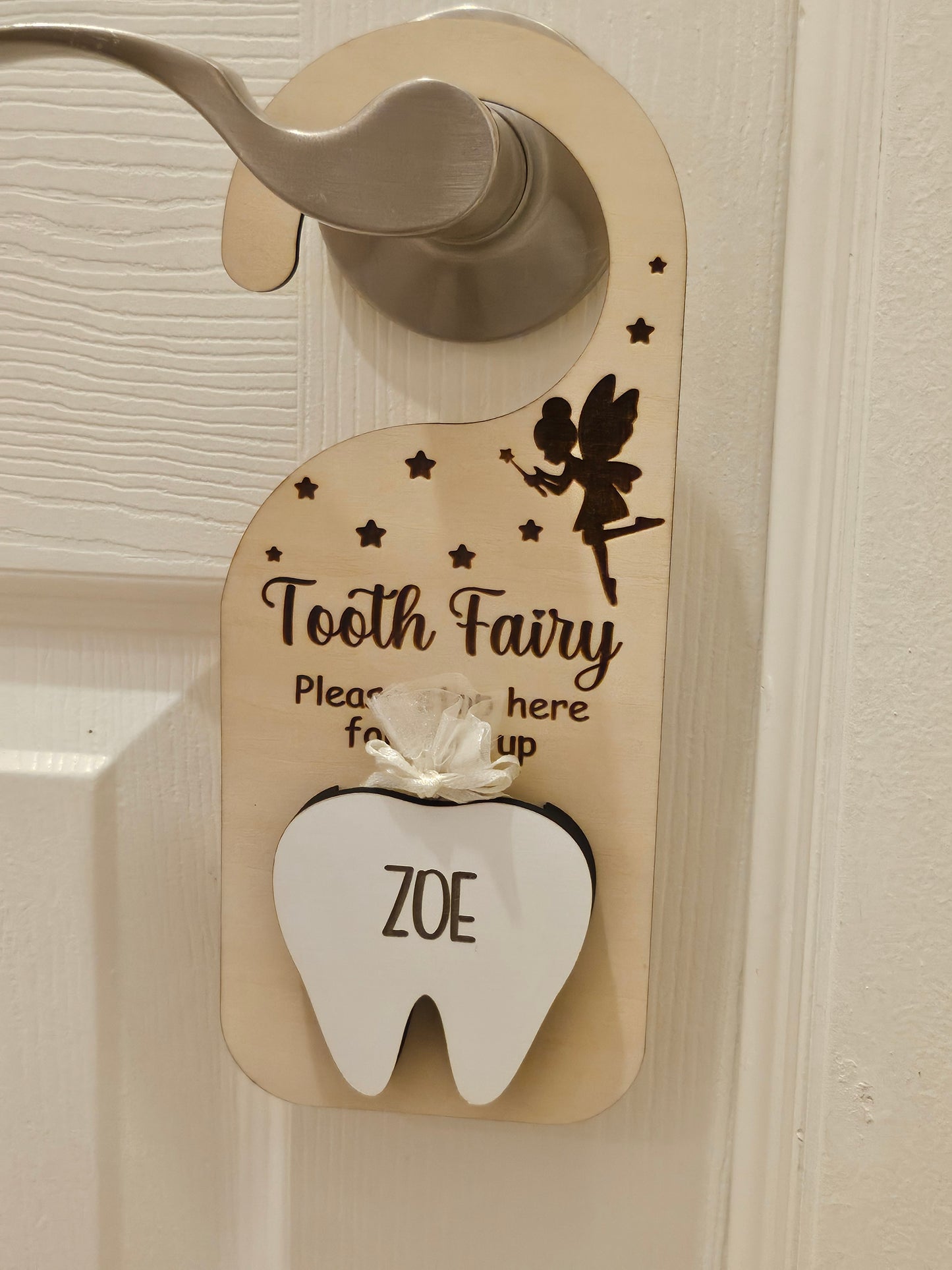 Personalized Tooth Fairy Door Hanger with Money Slot